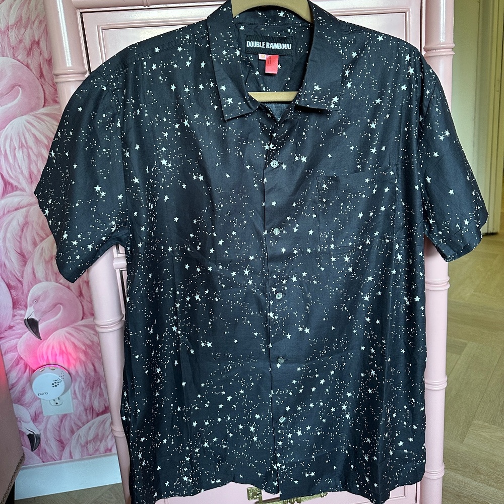 Double Rainbouu Starry Sky Button-Down Shirt